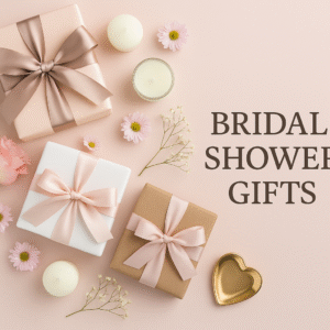 Bridal shower gift ideas 2025 – wrapped presents with pastel ribbons